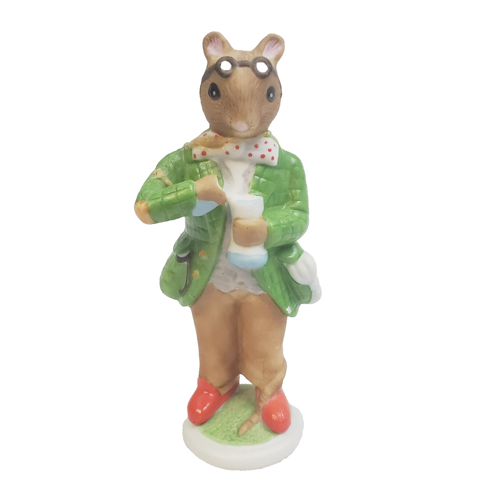 Franklin Mint Alexander The Woodhouse Family Mouse Adults 3.5" 1985 White BROKEN